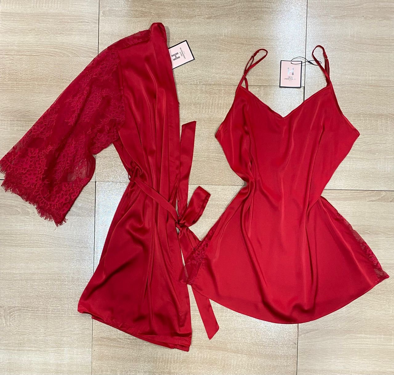 nuisette peignoir (rouge)