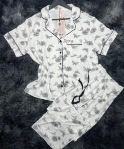pyjama demi manche (blanc papillon) (Copie)