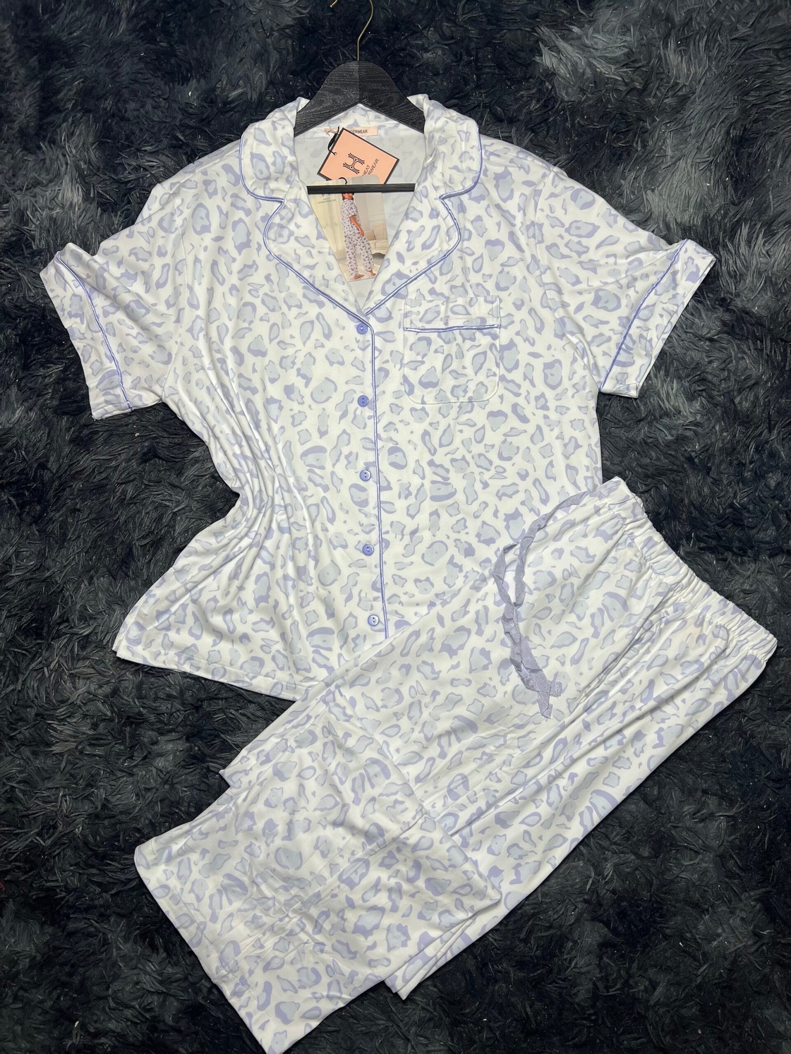 pyjama demi manche (bleu)