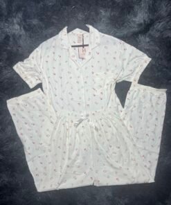 pyjama demi manche (blanc affleure)