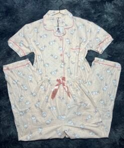 pyjama demi manche (rose lapin)