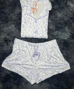 pyjama short coton (bleu)