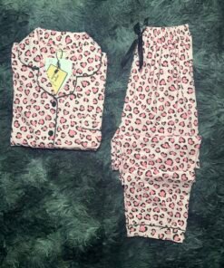 pyjama demi manche (rose 4 cœur)