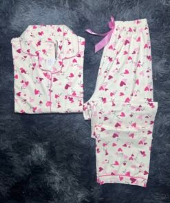 pyjama demi manche (rose 5cœur)