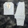 pyjama demi manche (bleu petit cœur)