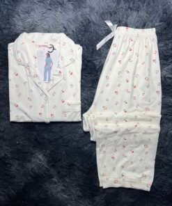 pyjama demi manche (blanc affleure)