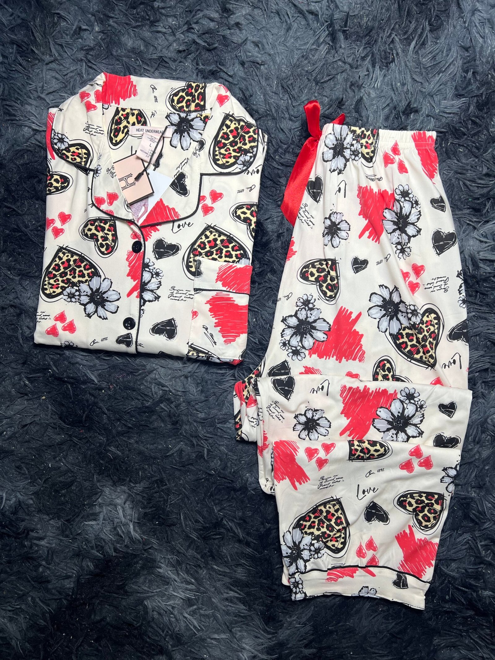 pyjama demi manche (rouge 2)