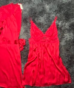 nuisette peignoir H (Rouge)