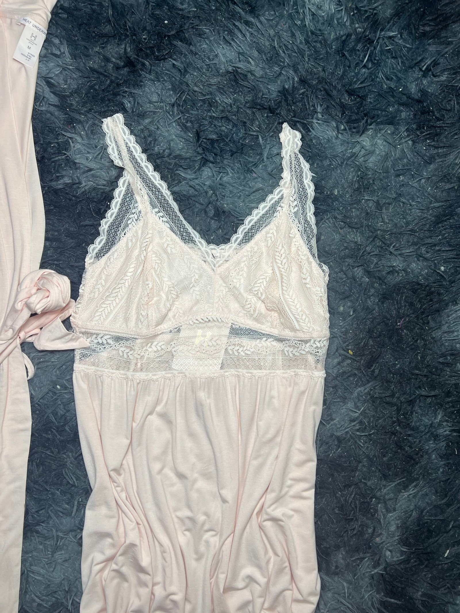 Nuisette peignoir en coton (Rose claire) – Image 3