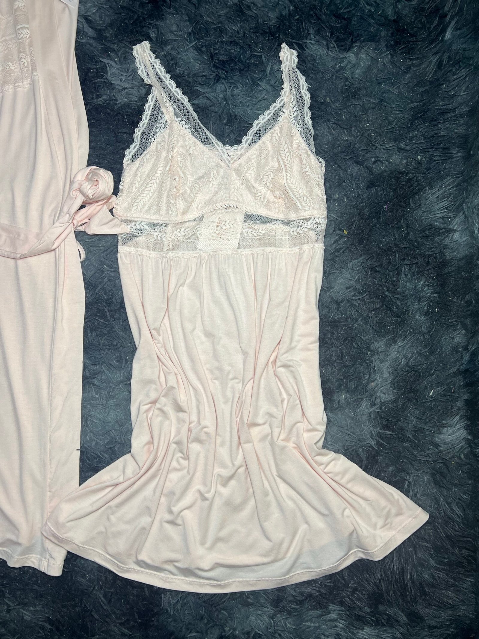 Nuisette peignoir en coton (Rose claire) – Image 2