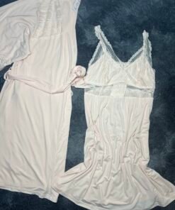 Nuisette peignoir en coton (Rose claire)