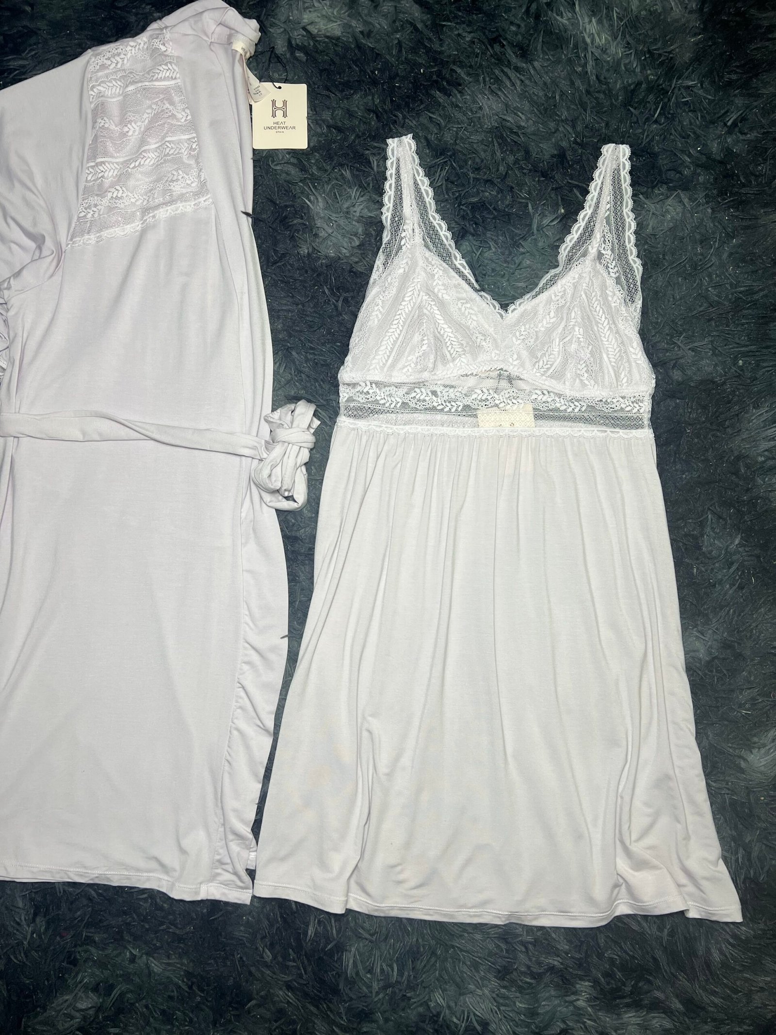 Nuisette peignoir en coton (violet claire) – Image 2