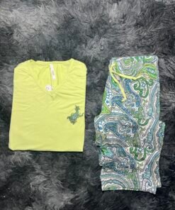 pyjama coton caress vert